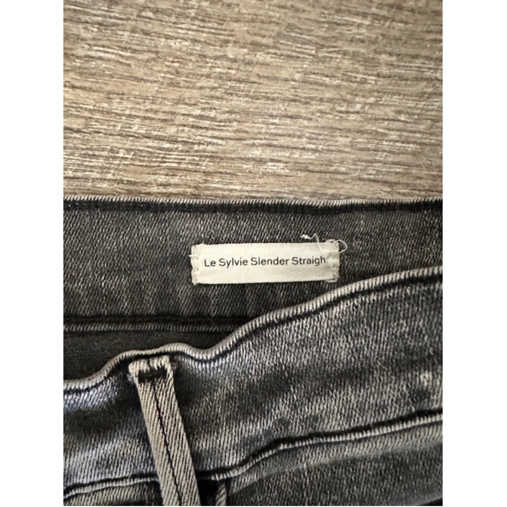 Women's FRAME Le Sylvie slender straight rockstarJeans, Size 31, Black - Picture 6 of 12